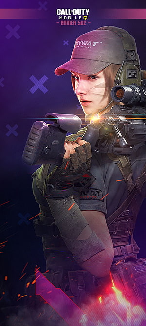 Call of Duty Mobile Gamer 502 Character Artwork with Tactical Gear and Sniper Rifle HD phone wallpaper
