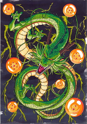 Shenron Dragon Ball Z Green Dragon Artwork HD phone wallpaper