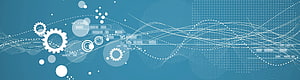 Abstract Blue Technology Background With White Gears And Digital Waves HD wallpaper