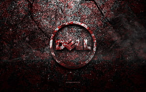 Dell Grunge Logo on Dark Red Stone Texture with Smoke Effects HD wallpaper