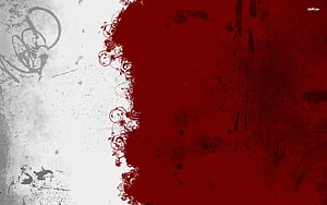 Gothic Red and White Grunge Background with Floral Vine Border HD wallpaper