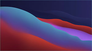 Abstract Gradient Waves in Red, Blue, and Purple on a Dark Background HD wallpaper