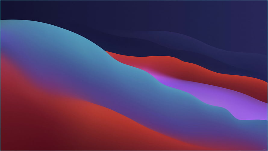 Abstract Gradient Waves in Red, Blue, and Purple on a Dark Background HD wallpaper
