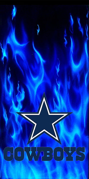 Dallas Cowboys Star Logo With Blue Flames Background HD phone wallpaper