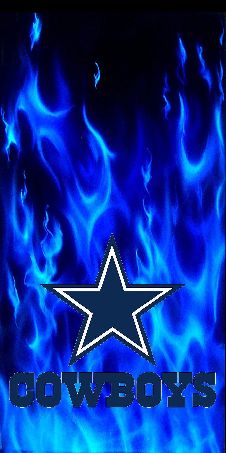 Dallas Cowboys Star Logo With Blue Flames Background HD phone wallpaper