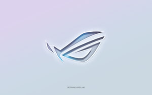Minimalist ASUS ROG Eye Logo Wallpaper with Soft Blue Gradient Background HD wallpaper