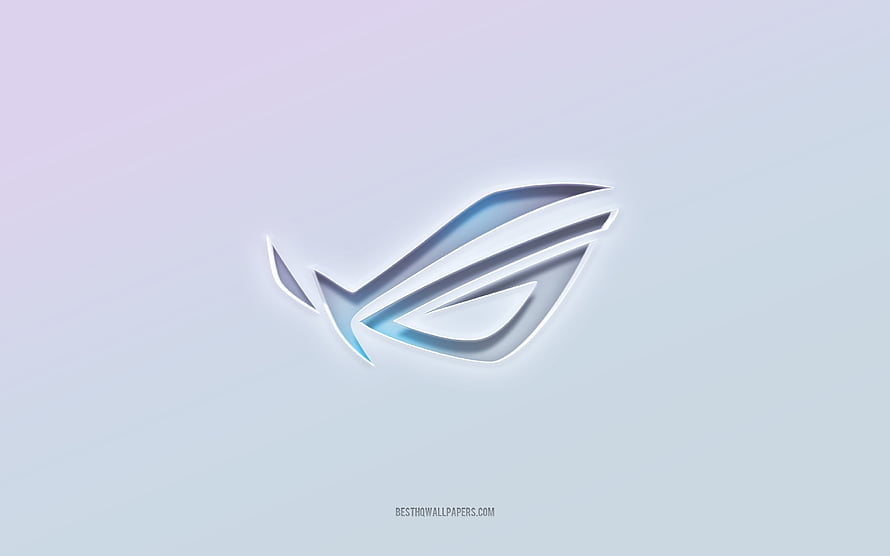 Minimalist ASUS ROG Eye Logo Wallpaper with Soft Blue Gradient Background HD wallpaper