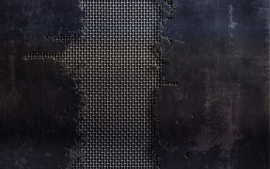 Dark Grunge Metal Mesh Texture with Scratches and Cracks HD wallpaper