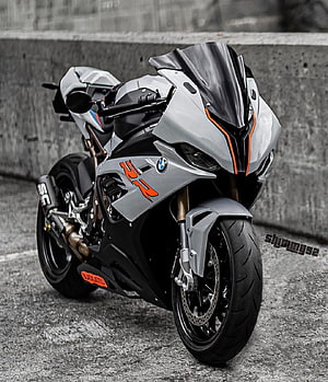 2020 BMW S1000RR Superbike in Silver and Black with Orange Accents HD phone wallpaper