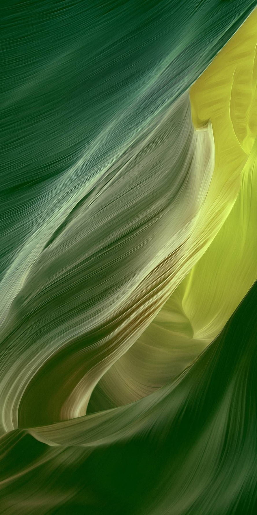 Abstract Green and Yellow Flowing Waves Wallpaper HD phone wallpaper