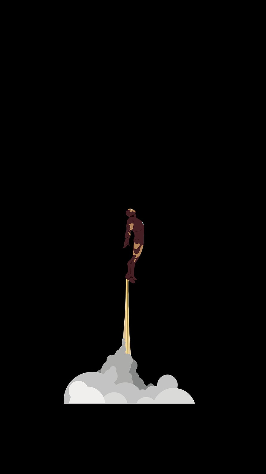 Minimalist Iron Man Flying Silhouette Wallpaper, Black Iron Man, Iron Man Amoled HD phone wallpaper