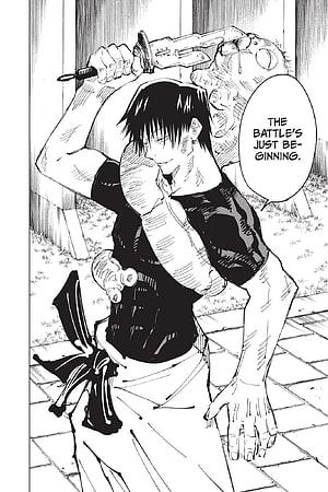 Aki Hayakawa from Chainsaw Man holding a severed head with a knife in a manga panel, Toji fushiguro, art, manga, jjk HD phone wallpaper