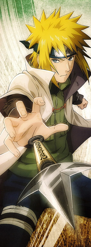 Minato Namikaze in Action with Kunai from Naruto Shippuden Anime HD phone wallpaper