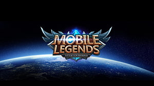 Mobile Legends Official Logo Set Against Earth From Space With Metallic Wings And Blue Gem HD wallpaper