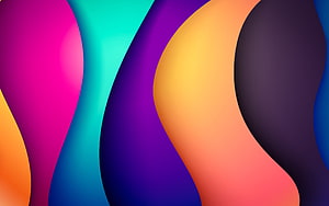 Vibrant Abstract 3D Wavy Shapes With Smooth Color Gradients HD wallpaper