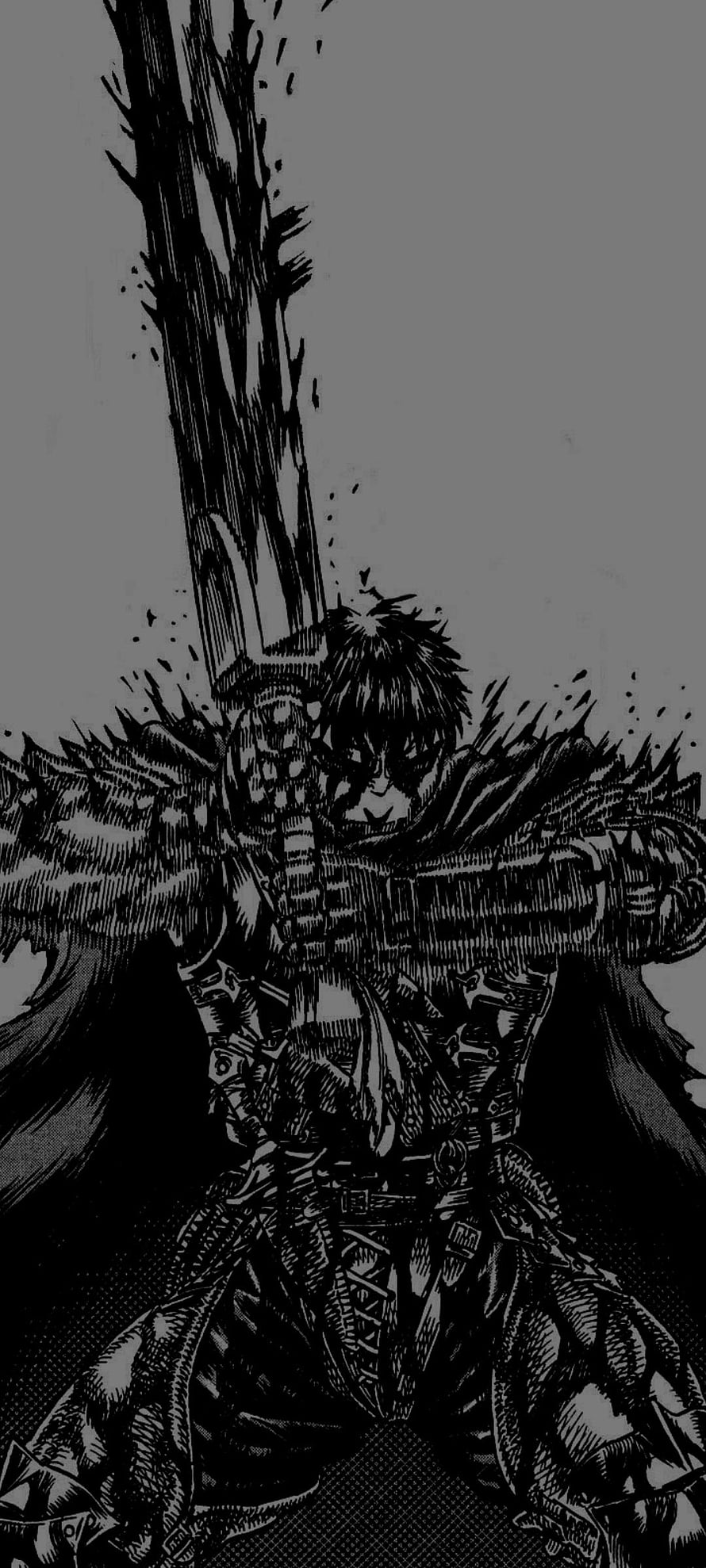 Guts Berserk Manga Black and White Illustration, guts, berserk HD phone wallpaper