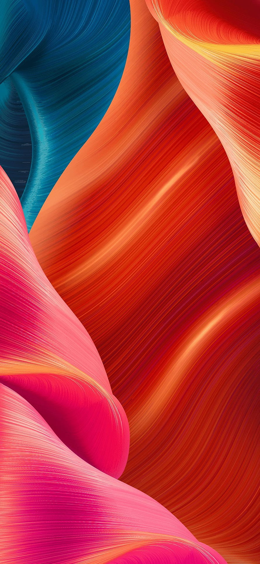Vibrant Abstract Flowing Lines in Red Pink and Blue for Realme Narzo 10 HD phone wallpaper
