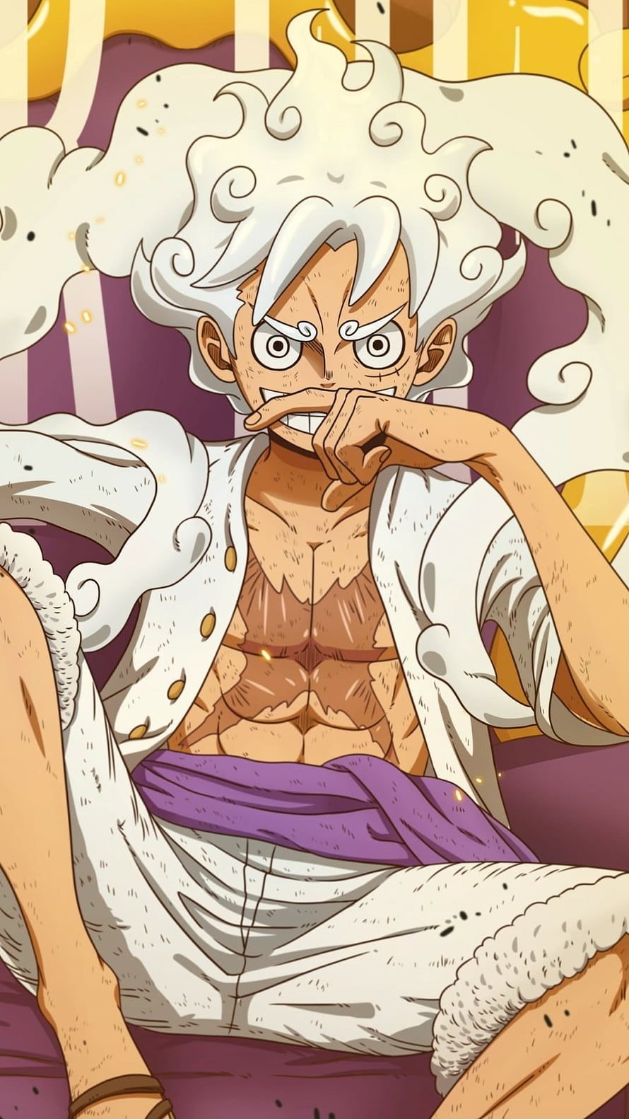 Monkey D. Luffy Gear 5 White Hair Anime Character Portrait HD phone wallpaper