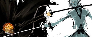 Ichigo Kurosaki vs Aizen Sosuke Bleach Anime Sword Fight Illustration HD wallpaper