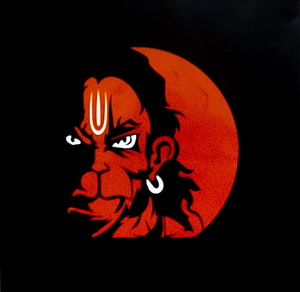 Illustration of Hanuman with a Crescent Moon Background, Angry Hanuman Ji - For, Cartoon Hanuman HD wallpaper