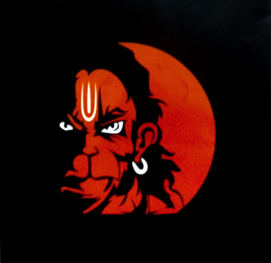 Illustration of Hanuman with a Crescent Moon Background, Angry Hanuman Ji - For, Cartoon Hanuman HD wallpaper
