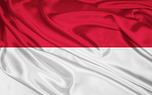 Indonesian National Flag Waving in Wind with Red and White Silk Texture HD wallpaper