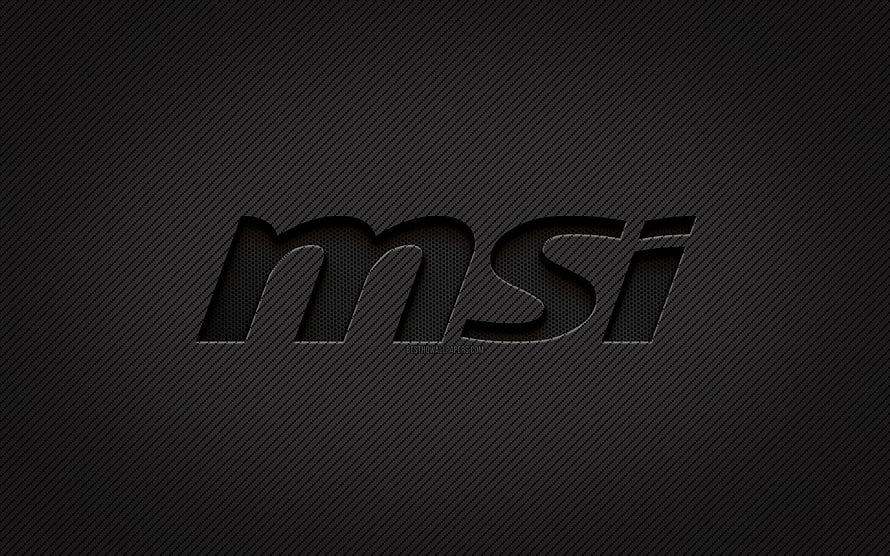 MSI Logo on Dark Carbon Fiber Texture Background HD wallpaper