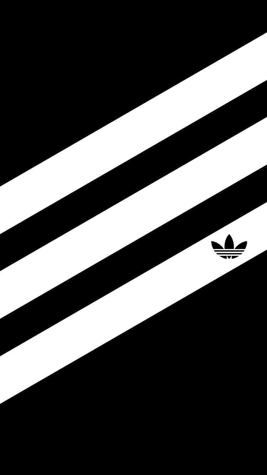 Minimalist Black and White Adidas Originals Trefoil Logo Wallpaper HD phone wallpaper