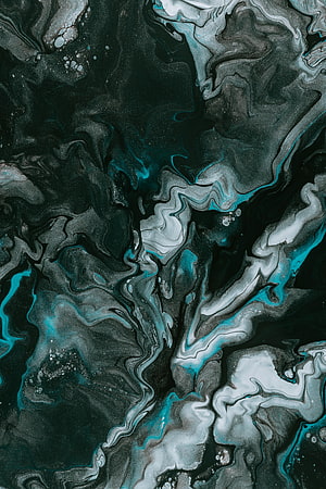 Dark Turquoise and White Fluid Art Abstract Marble Texture Background HD phone wallpaper