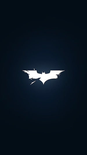 Minimalist White Batman Logo on Dark Blue Background, Batman Logo Is . Batman logo, Batman comics, Batman, Cool Batman Logo HD phone wallpaper