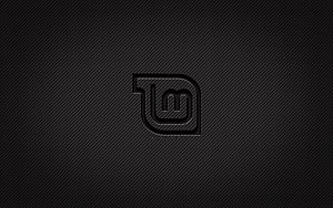 Linux Mint Cinnamon Carbon Fiber Logo on Dark Textured Background HD wallpaper