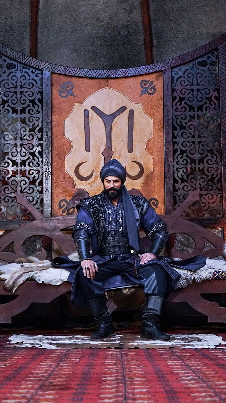 Diriliş Osman: Ottoman Sultan Seated on Ornate Throne in Historical Costume, Diriliş Osman HD phone wallpaper