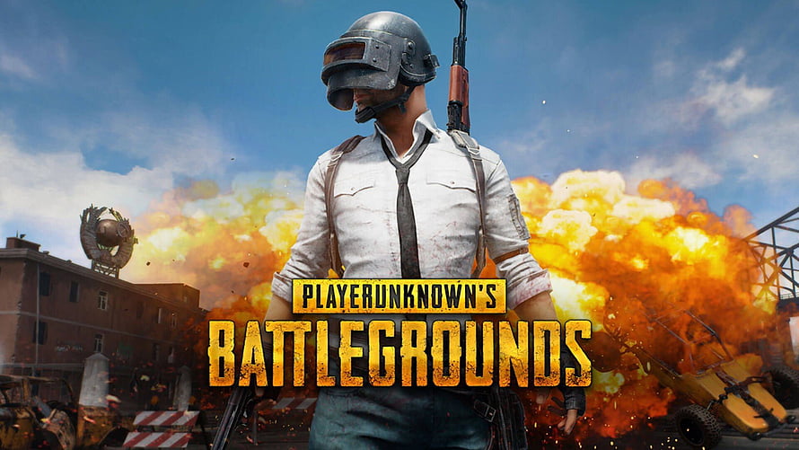 PUBG Battlegrounds Soldier in Combat Helmet Amidst Explosions and War Zone HD wallpaper