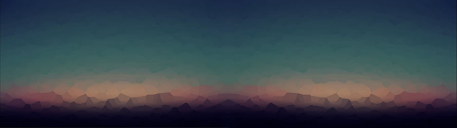 Minimalist Low Poly Mountain Range at Dusk with Gradient Sky HD wallpaper