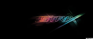 ASUS ROG Strix Neon Logo with Cinematic Light Trails on Black Background HD wallpaper