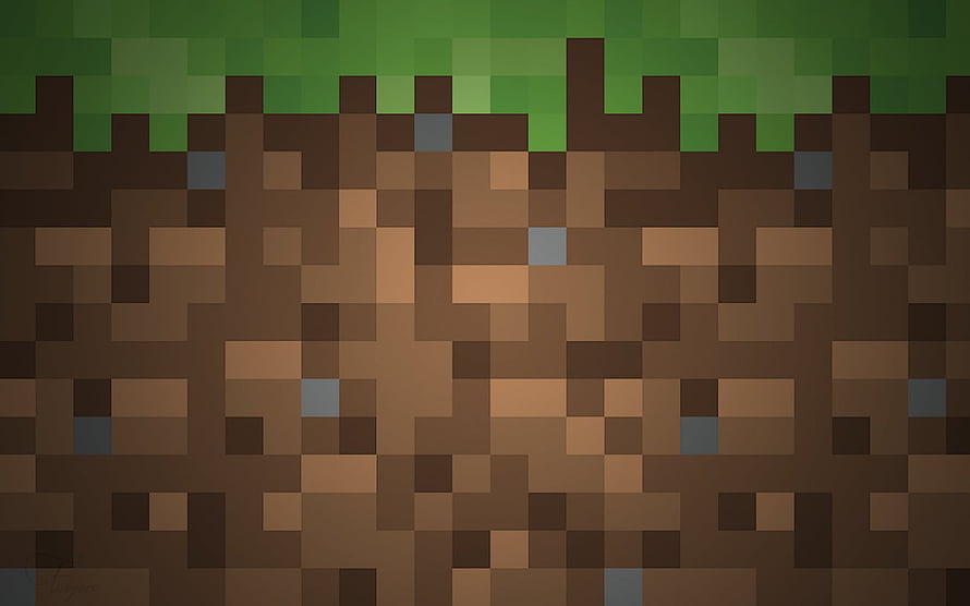 Minecraft Dirt Block Texture Pixel Art Wallpaper HD wallpaper