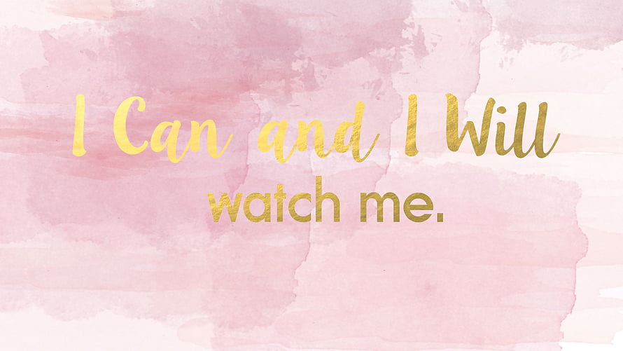 Inspirational Gold Quote on Soft Pink Watercolor Background HD wallpaper