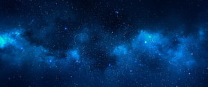Deep Blue Space Nebula Wallpaper With Glowing Stars And Cosmic Dust Clouds HD wallpaper
