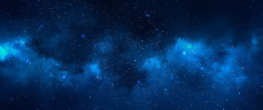 Deep Blue Space Nebula Wallpaper With Glowing Stars And Cosmic Dust Clouds HD wallpaper