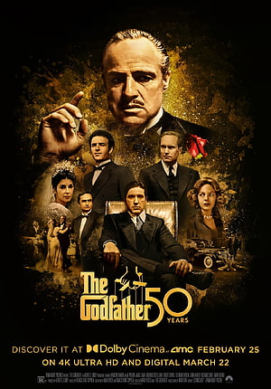 The Godfather 50th Anniversary Movie Poster Featuring Marlon Brando and Al Pacino HD phone wallpaper