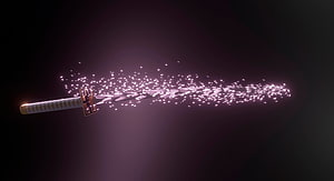 Senbonzakura Zangetsu from Bleach with Glowing Particle Effects on Dark Background HD wallpaper