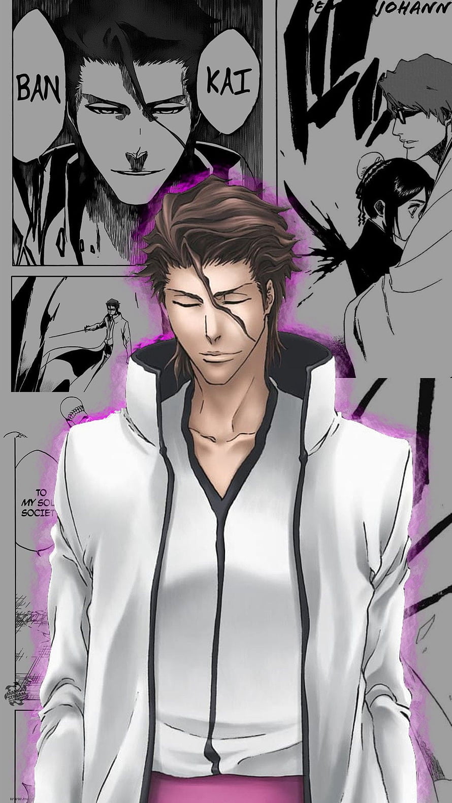 Kenpachi Zaraki Bleach Anime Character Artwork With Manga Panels, Sōsuke Aizen. Bleach anime, Bleach manga, Bleach characters, Sosuke Aizen HD phone wallpaper