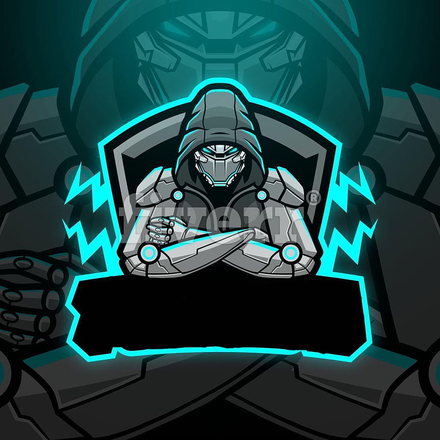 Cyberpunk Hooded Gamer Mascot Logo with Neon Blue Lightning Accents HD phone wallpaper