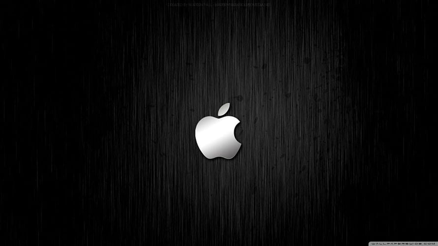 Apple Logo on Dark Brushed Metal Background HD wallpaper