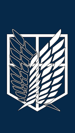 Attack on Titan Wings of Freedom Emblem on Navy Blue Background HD phone wallpaper