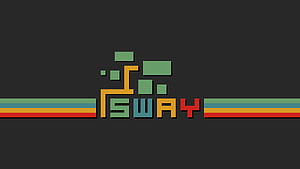 R Sway Window Manager Logo With Gruvbox Color Palette On Dark Background HD wallpaper