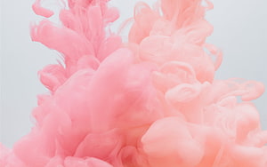 Abstract Pink Ink Cloud Swirling in Water HD wallpaper