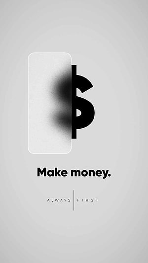 Minimalist Dollar Sign Typography Wallpaper With Make Money Always First Quote HD phone wallpaper