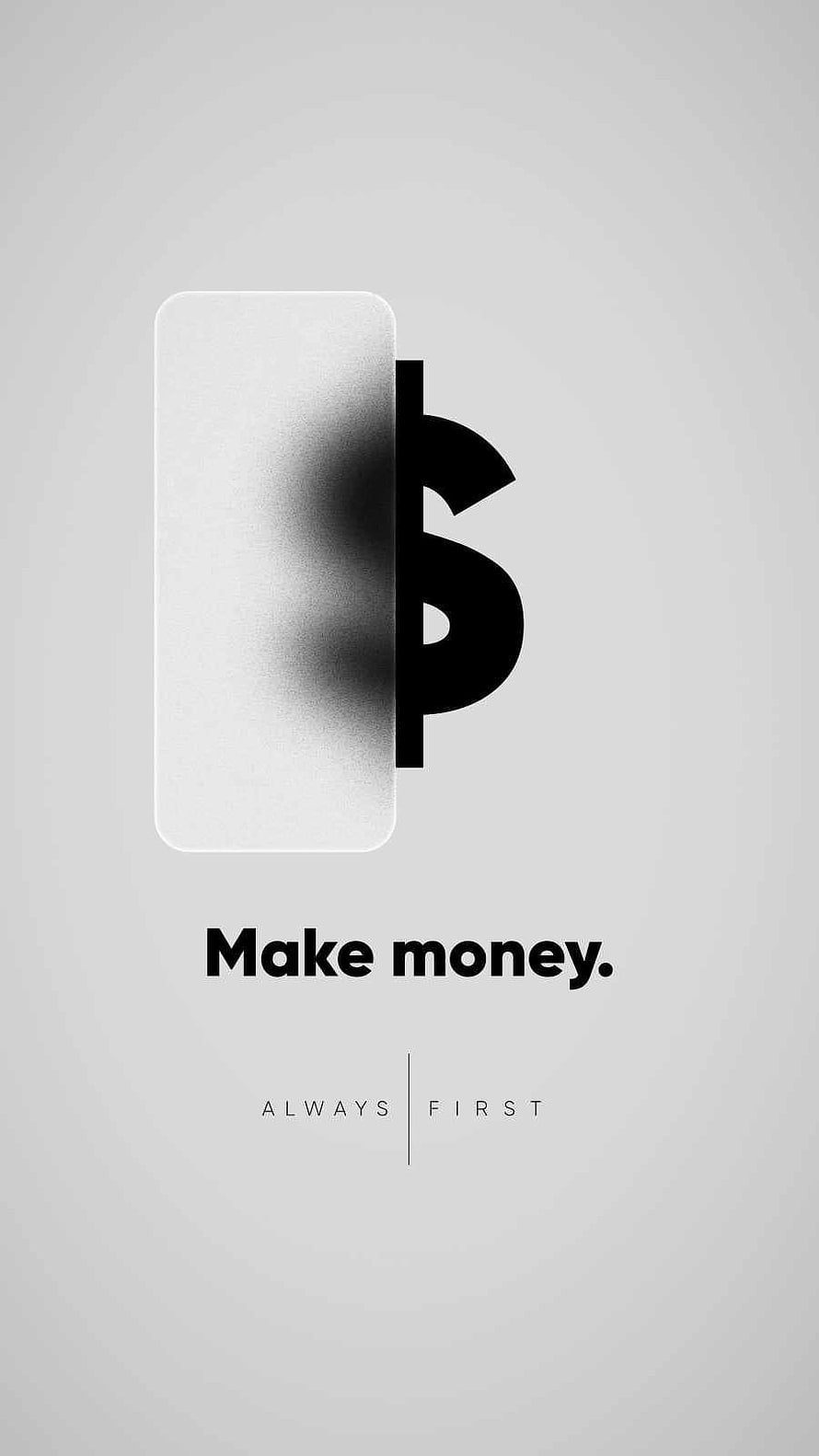 Minimalist Dollar Sign Typography Wallpaper With Make Money Always First Quote HD phone wallpaper