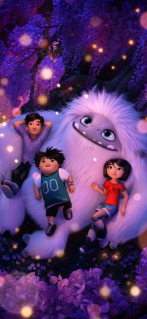 Abominable Movie Poster with Three Kids and a Giant Snowman in a Magical Forest, abominable animated movie 12, Cartoon HD phone wallpaper